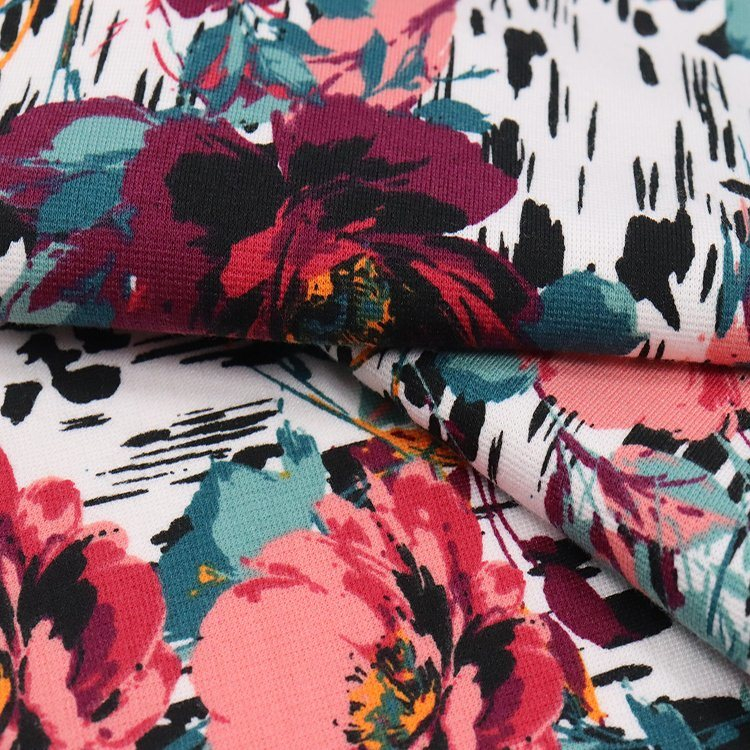 280g 涤包氨罗马布，涂料印花，双面布