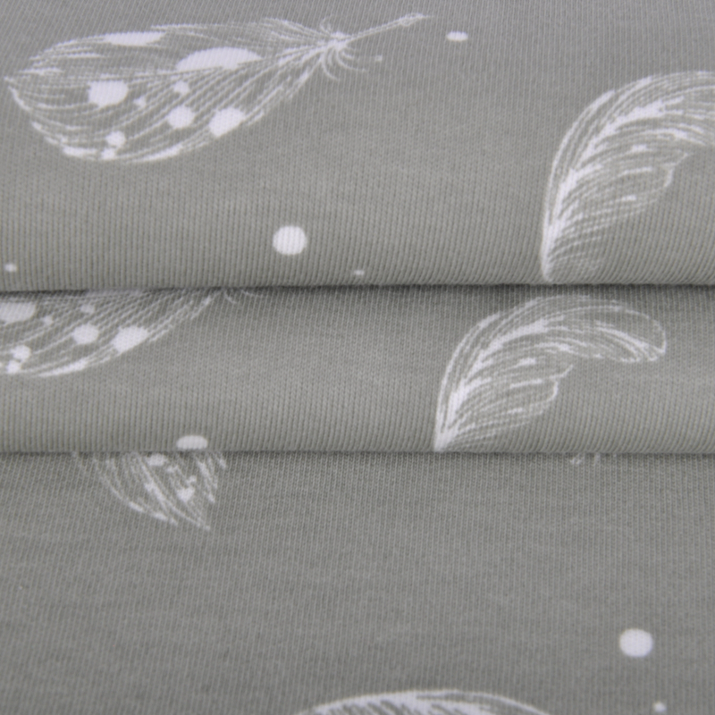  全棉氨纶罗纹 2*2，100% 棉，200GSM，活性印花