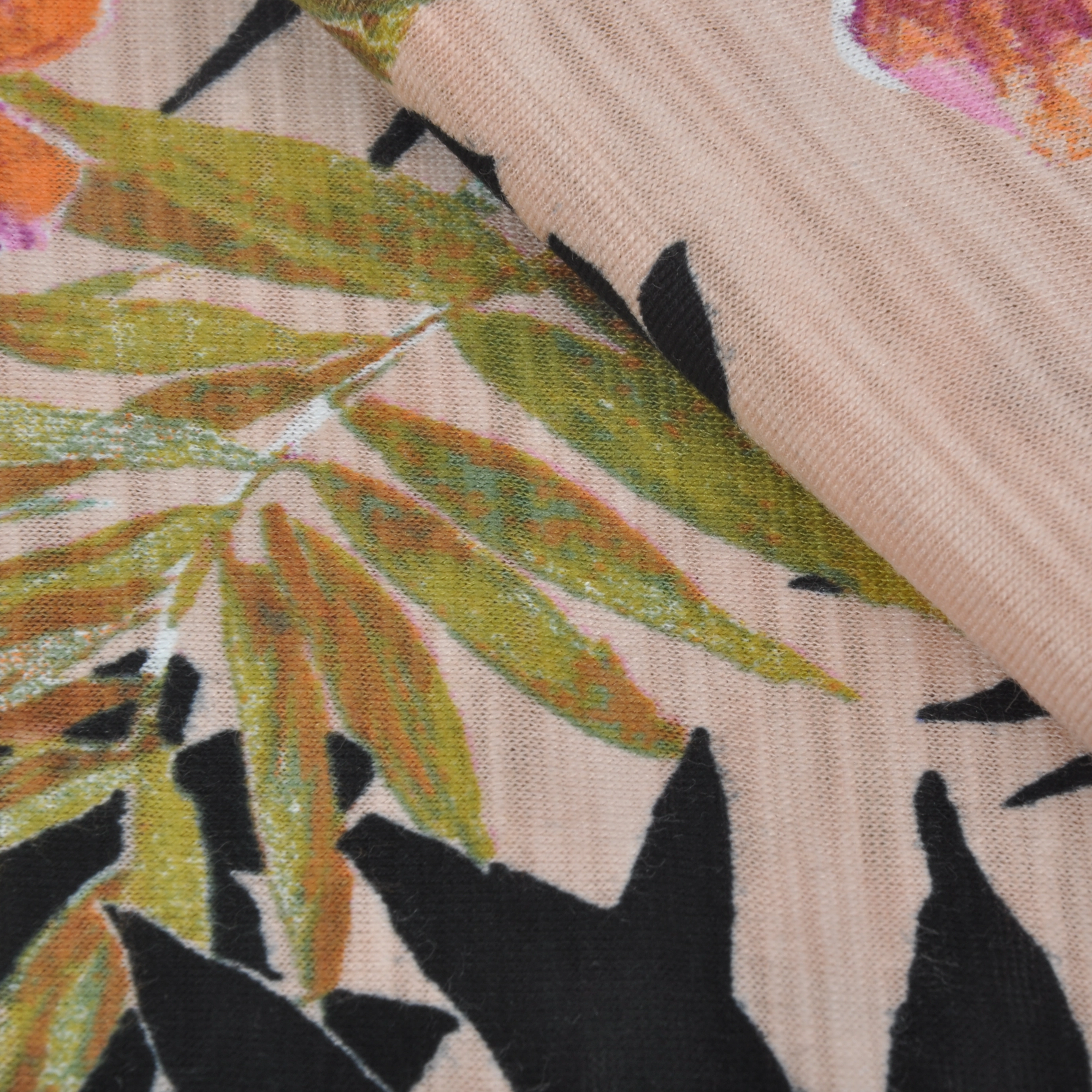 棉莫代尔竹节针织汗布， T恤面料