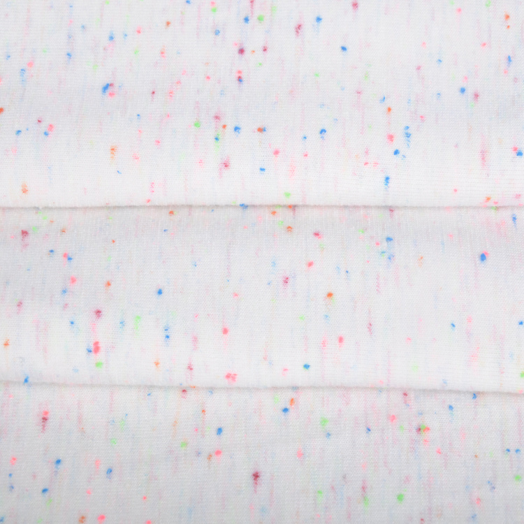 涤纶人造棉氨纶针织汗布，彩点针织面料