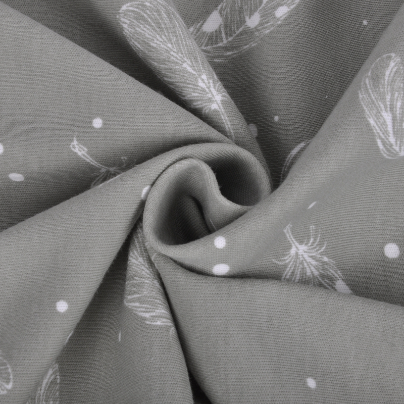 全棉氨纶罗纹 2*2，100% 棉，200GSM，活性印花