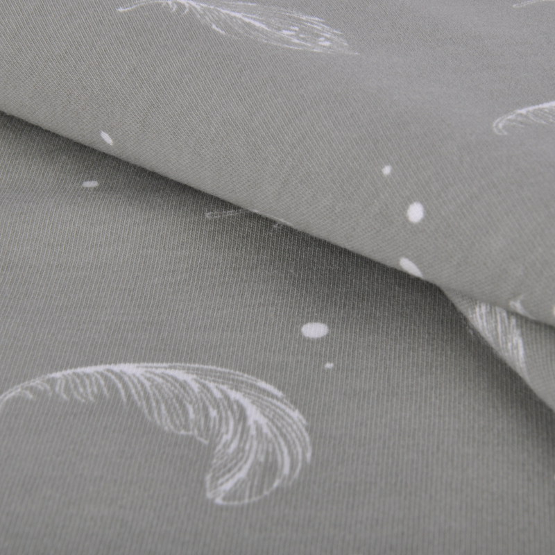  全棉氨纶罗纹 2*2，100% 棉，200GSM，活性印花