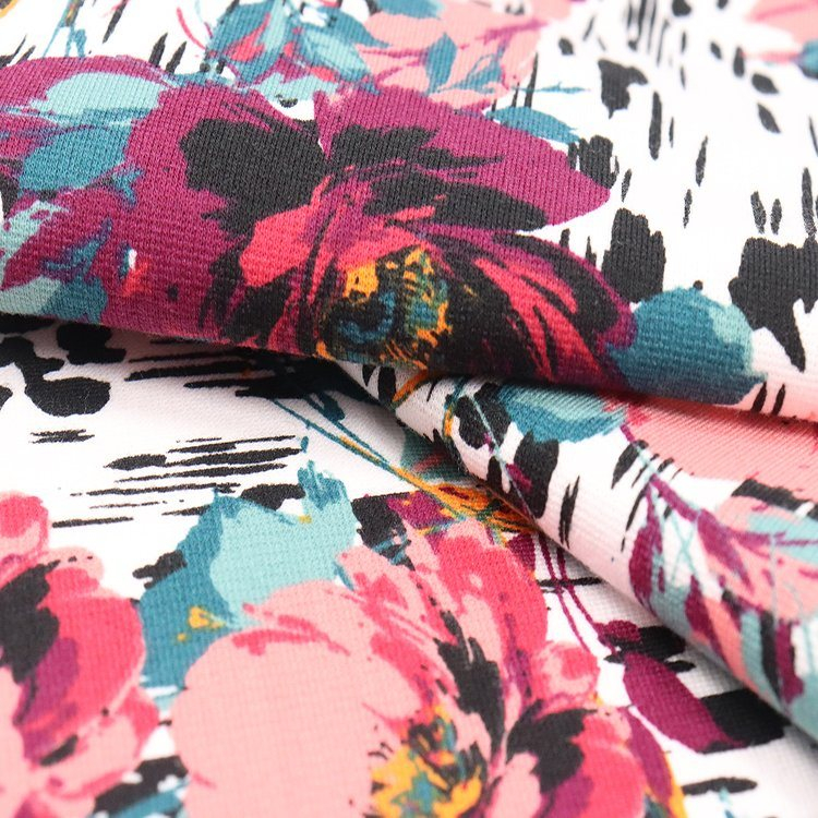 280g 涤包氨罗马布，涂料印花，双面布