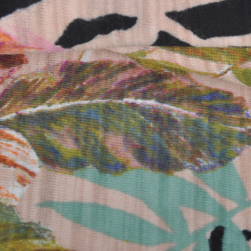 棉莫代尔竹节针织汗布， T恤面料