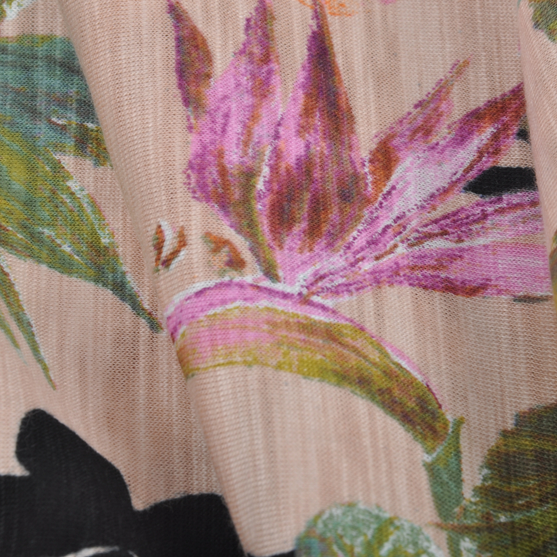 棉莫代尔竹节针织汗布， T恤面料