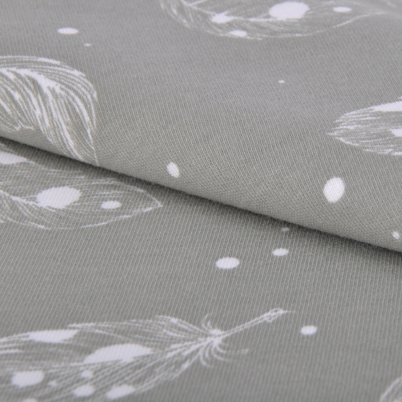  全棉氨纶罗纹 2*2，100% 棉，200GSM，活性印花