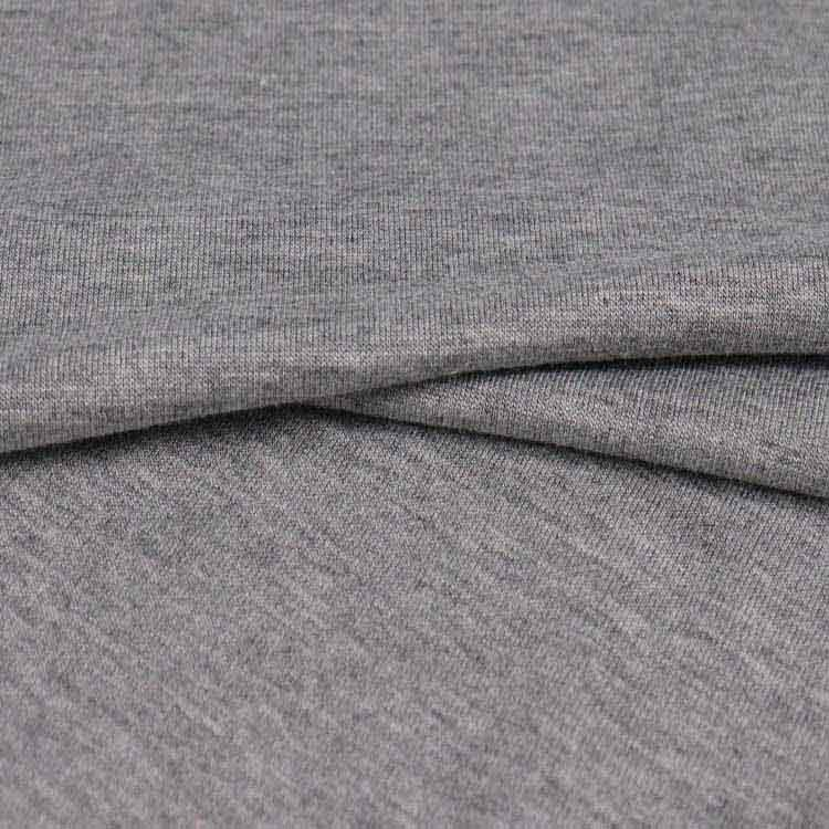 粘胶纤维，人棉氨纶平纹针织汗布，麻灰色，180GSM