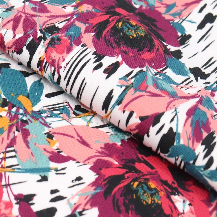 280g 涤包氨罗马布，涂料印花，双面布