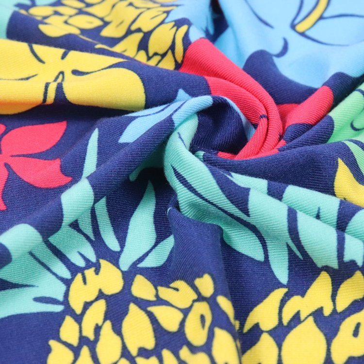 兰精莫代尔氨纶针织面料，活性印花，针织面料