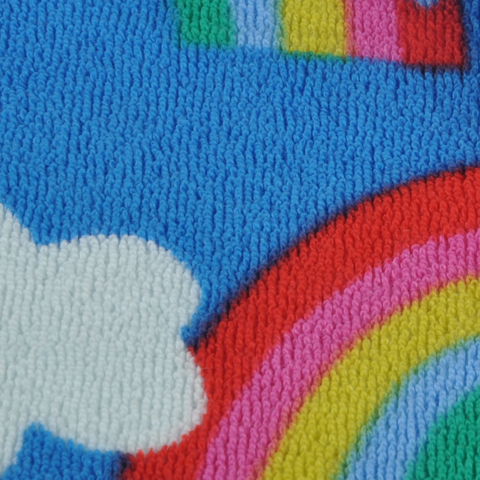 32S CVC 棉涤混纺毛巾布，240GSM，印花