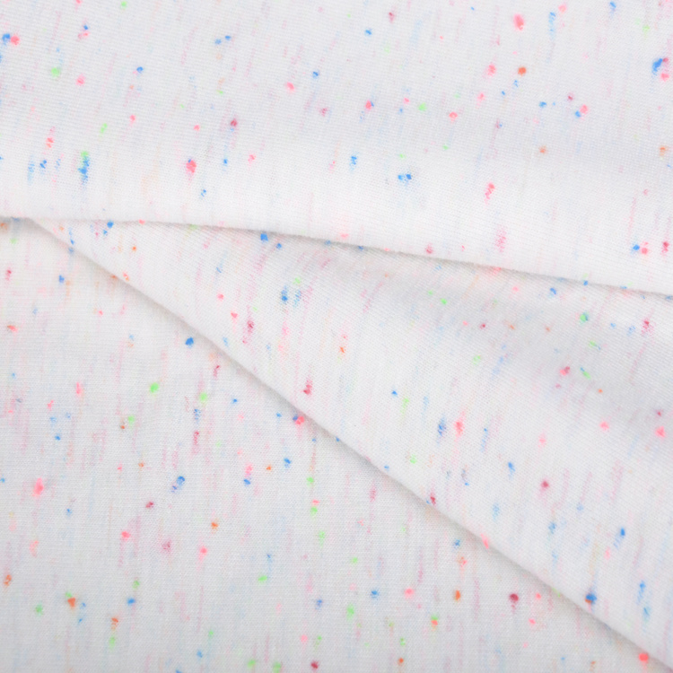 涤纶人造棉氨纶针织汗布，彩点针织面料