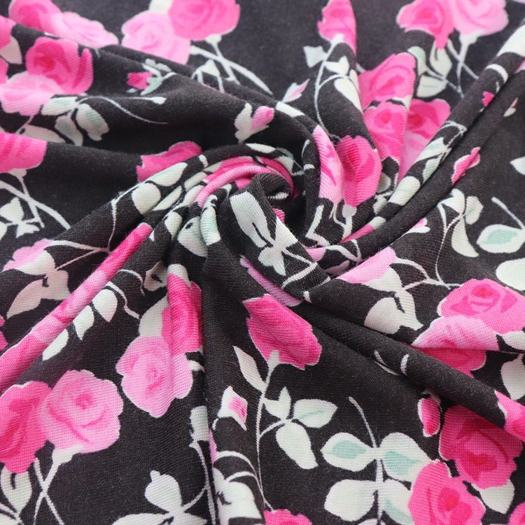 40 S兰精莫代尔氨纶针织汗布，活性印花