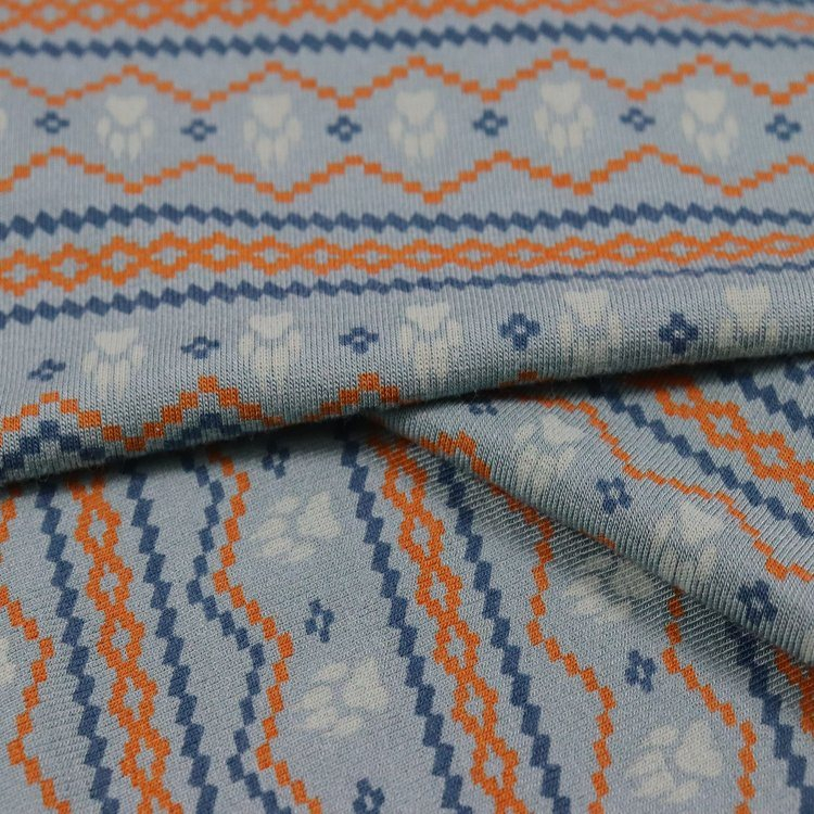 230GSM 竹纤维氨纶针织汗布，活性印花，睡衣面料