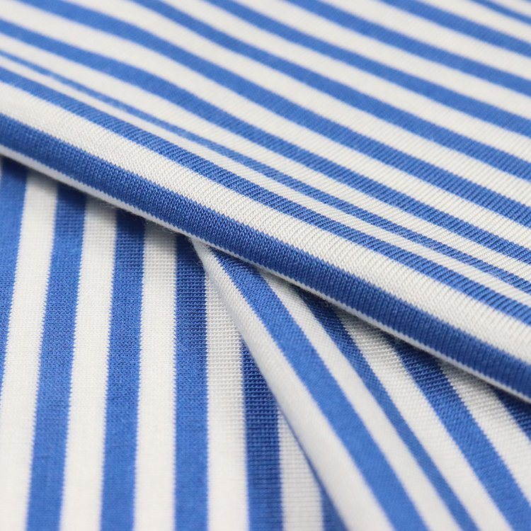 50 S兰精莫代尔弹性平纹色织布，彩条， 内衣面料